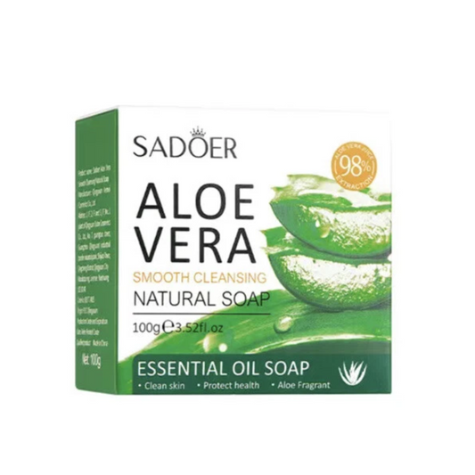 Sadoer Aloe Vera Smooth Cleansing Natural Soap Essential Oil Bar Soap