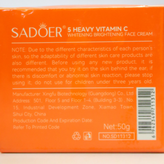 SADOER 5X Heavy Vitamin C Whitening Skin Active Face Cream 50g