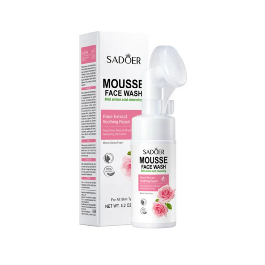 SADOER Rose Mousse Face Wash Moisturizing Foam Cleanser 120ml