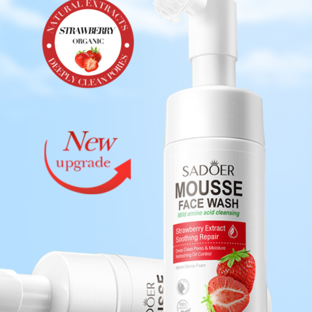 SADOER Mousse-foam for washing with strawberry extract, 120 ml.